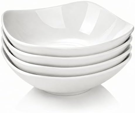 8’’ Porcelain Salad Bowls, Set of 4, 38 oz, Serving Bowls of Pasta