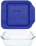Pyrex 222 2-Qt Glass Baking Dish with Blue Lagoon Lid