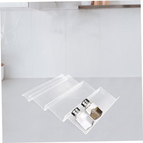 Acrylic Spice Drawer Organizer Rack, Reusable 6 Jar Tray for Drawers