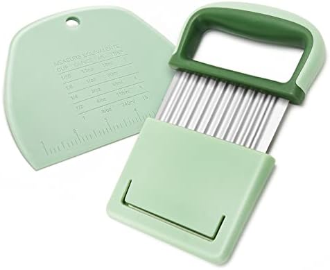 Vegetable Chopper - Stainless Steel Blade Crinkle Cutter/Wavy Knife