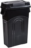 United Solutions 23 Gallon Black Plastic Swing-Lid Waste Container