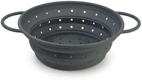 Collapsible Silicone Colander with Handles, 28cm Foldable Strainer