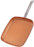 Toutrop Non-Stick Copper Square Frying Pan, 12" Chef Skillet with