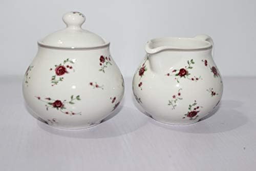 Cream & Sugar Sets with Lids Porcelain Vintage Floral Sugar Bowl and