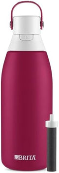 Brita Insulated Filtered Water Bottle with Straw, Reusable, Stainless