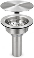 Silver Kitchen Sink Basket Strainer, Cover & 1-1/2" Tailpiece Kit