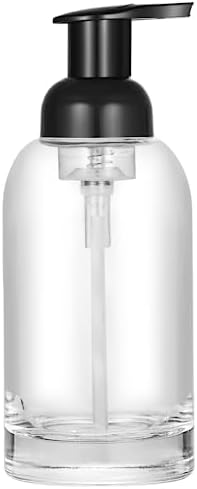 Thick Clear Glass Jar Soap Dispenser with Foaming Pump, 13 Ounce Clear