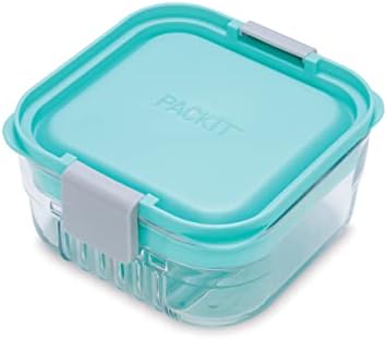 PackIt Mod Snack Bento Food Storage Container, Mint Green (Pack of 2)