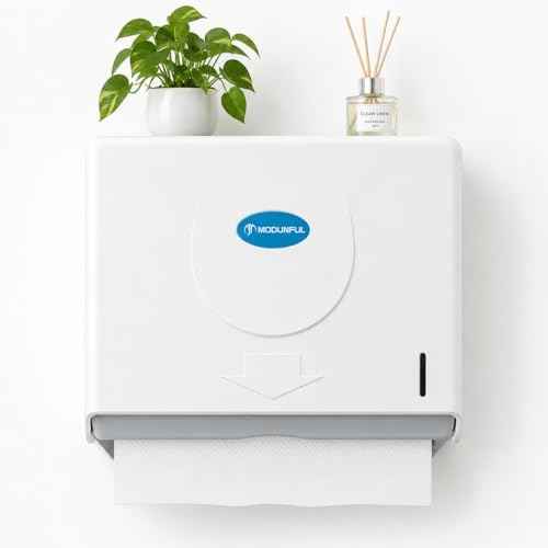 Modunful Compact Folded Paper Towel Dispenser Wall Mount Keyless for