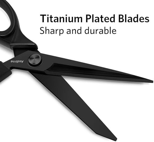Asdirne Black Titanium Fabric Scissors, Dressmaking Scissors with