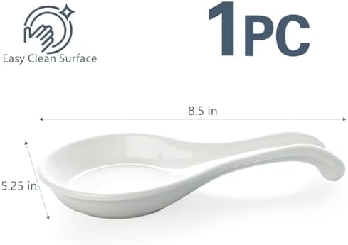 ONEMORE Ceramic Spoon Rest for Stove Top - Extra Wide Heat-Resistant