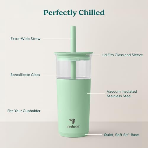 REDUCE Aspen - 20oz Vacuum Insulated Glass Tumbler - Extra Wide Straw