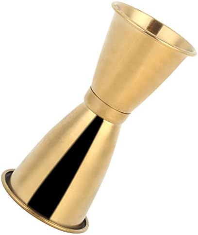 Fdit Cocktail Jigger, 2Pcs Gold Stainless Steel Double Head Cup ((gold