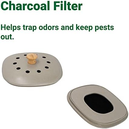 Reotemp Bamboo Fiber Kitchen Compost Bin, Grey