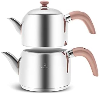 Karaca Edge Stainless Steel Induction Teapot Set, 2.2 Qt