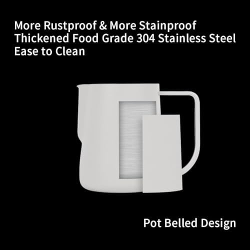 watchget Milk Frothing Pitcher 250ml/8oz Stainless Steel Espresso