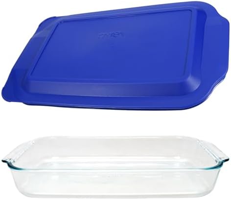 Pyrex 3Qt Glass Baking Dish with Blue Lagoon Lid