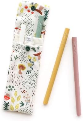 Esembly Sipper Set, Silicone Straws with Pouch - Fantastic Fungi