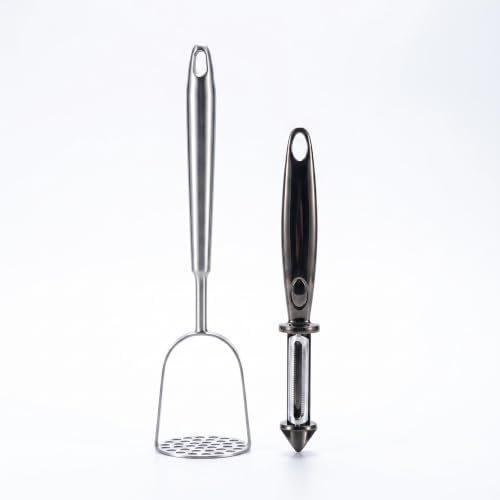 Stainless Steel Potato Masher & 3-in-1 Zinc Alloy Vegetable Peeler Set