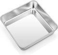 TeamFar 8x8 Baking Pan, Stainless Steel Square Cake Brownie Pan