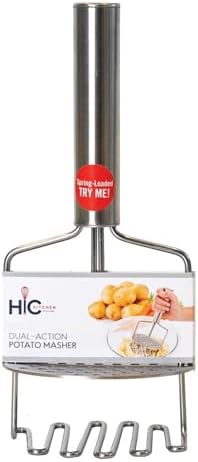 HIC Kitchen Dual-Action Potato Masher And Ricer, 18/8 Stainless Steel