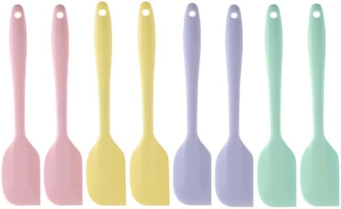 8 Pack Mini Silicone Spatula Set, 8.3 Inch Small Rubber Spatula Heat