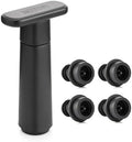 WOTOR Wine Vacuum Pump with 4 Wine Stoppers, Reusable Bottle Sealer