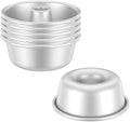 6 PCS Angel Food Cake Pan, 4.5" Aluminum Pound Cake Pan, Chiffon Cake