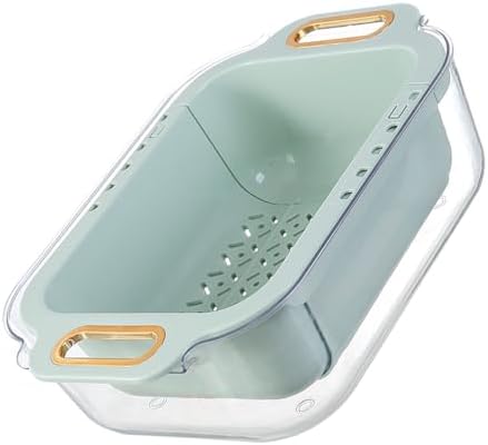 Extendable over sink colander with double layers and retractable