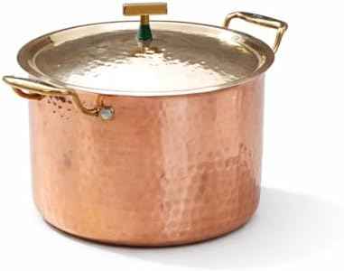 P•TAL 5 Qt 100% Pure Copper Stock Pot with Lid, Naturally Non-Stick