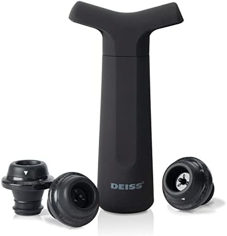 Deiss PRO Vacuum Pump Wine Saver with 3 x Wine Bottle Stopper