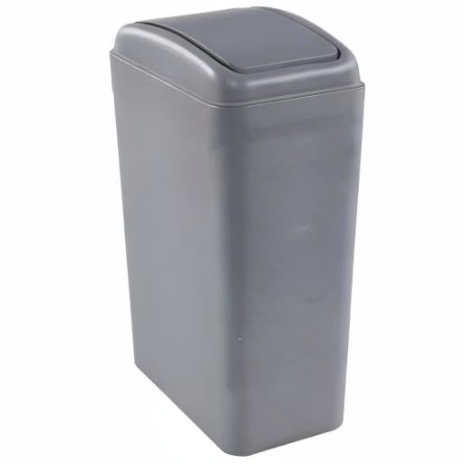 Plastic Waste Bin with Swing Lid, 14 Liter Garbage Can, 1 Pack - Image 7