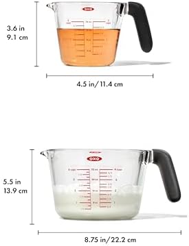 OXO Good Grips Glass Measuring Cup Set, 2 Cup & 4 Cup with Non-Slip