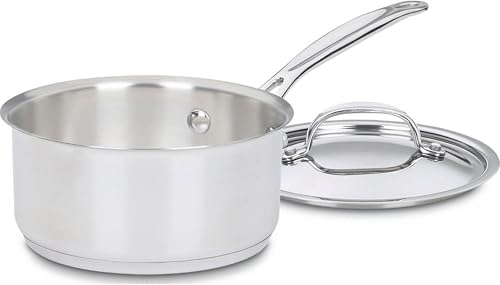 Cuisinart 1.5 Quart Sauce Pan with Cover, Stainless Steel Pot with