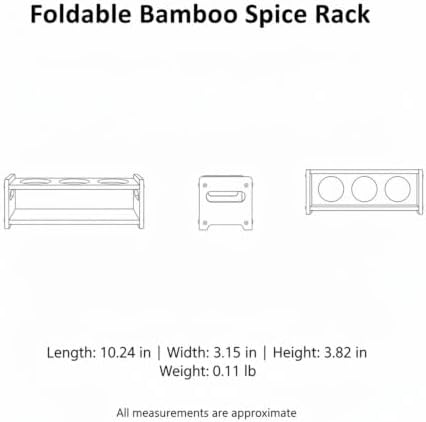 Spice Rack Organizer, Collapsible 3-Tier Bamboo Stand for Kitchen