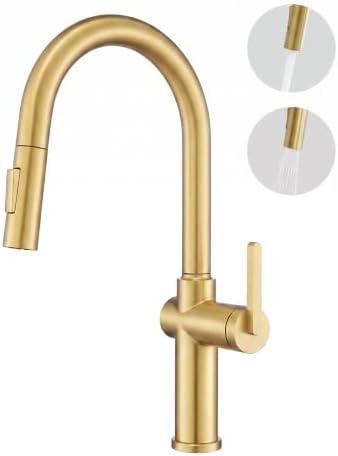 Tohlar Gold Kitchen Faucet with Pull-Down Sprayer