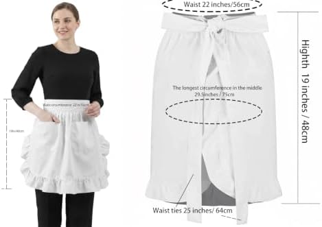 Hyzrz Waist Ruffle Adjustable Kitchen Cooking Restaurant Apron – Adult