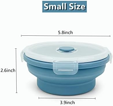3piece Collapsible Bowl with Lids, Microwave Silicone Meal Prep Lunch