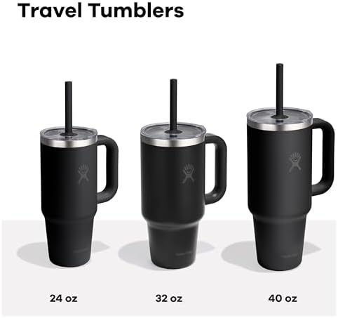Hydro Flask Travel Tumbler with Handle, Clear Lid and Straw