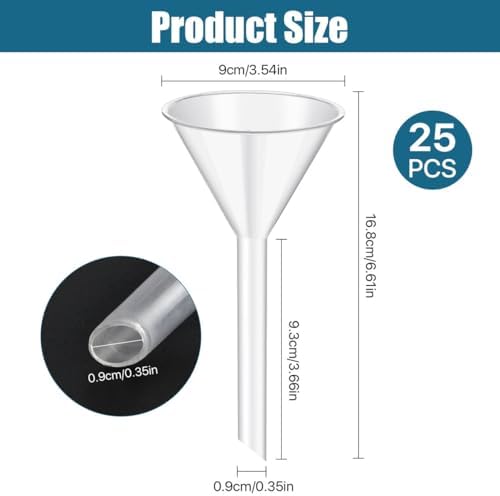 25Pcs 3.5 Inch Plastic Funnels, Wide Mouth Funnels for Kitchen Use