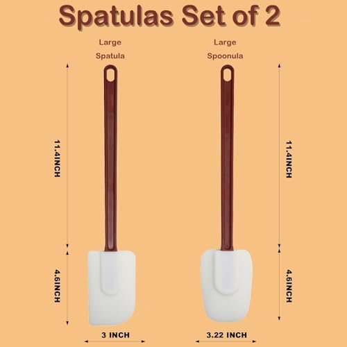 16.5 INCH Silicone Spatulas Heat Resistant Heavy Duty Rubber Spatulas