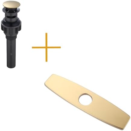Brushed Gold Pop Up Drain with Overflow and 9.6 Inch Sink Hole Cover