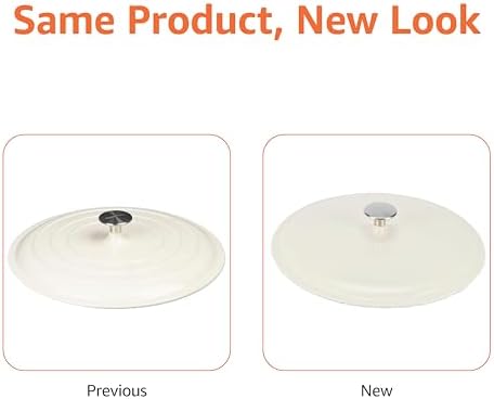 Amazon Basics Enameled Cast Iron Skillet with Lid, 3.3-Quart