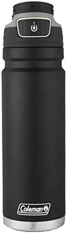 Coleman Autoseal FreeFlow Stainless Steel Water Bottle, Black, 24oz