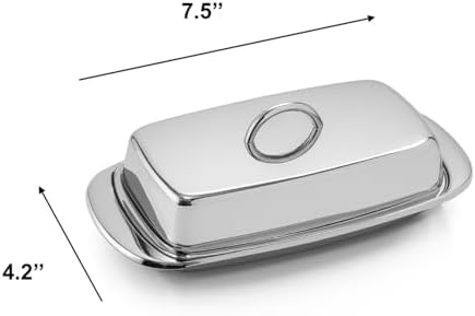 Stainless Steel Butter Dish with Lid, Butter Keeper for Countertop or