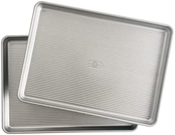USA Pan Bakeware Half Sheet Pan, Set of 2 Baking Sheets, Aluminized