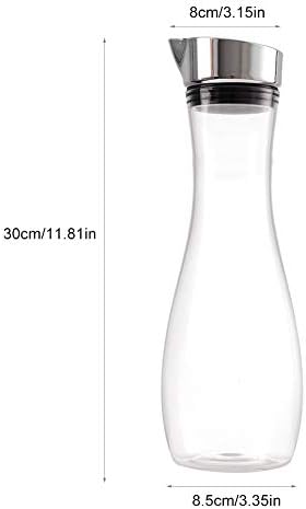 Water Carafe 1.2 Litre Acrylic Transparent Carafe with Lids, Glass