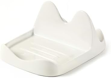 Ceramic Spoon Rest and Pot Lid Holder for Countertop, Heavy Duty