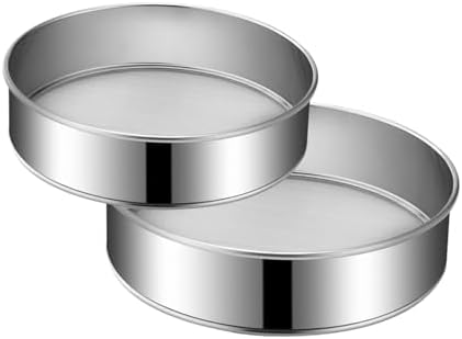 2 Pack Flour Sifter,Stainless Steel Fine Mesh Strainers Flour Sieve,8