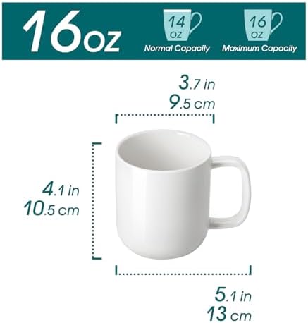 vancasso Porcelain Coffee Mugs Set, 16 oz Ceramic Coffee Cups for